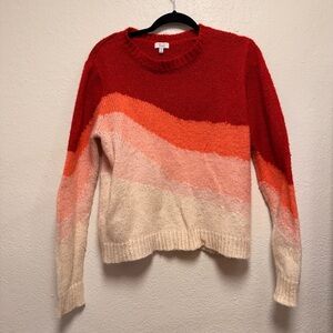 Ya Los Angeles Red and Orange Striped Sweater
